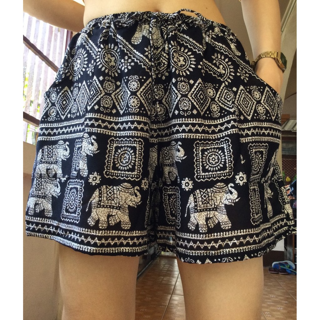 Elephant print Thai pants shorts