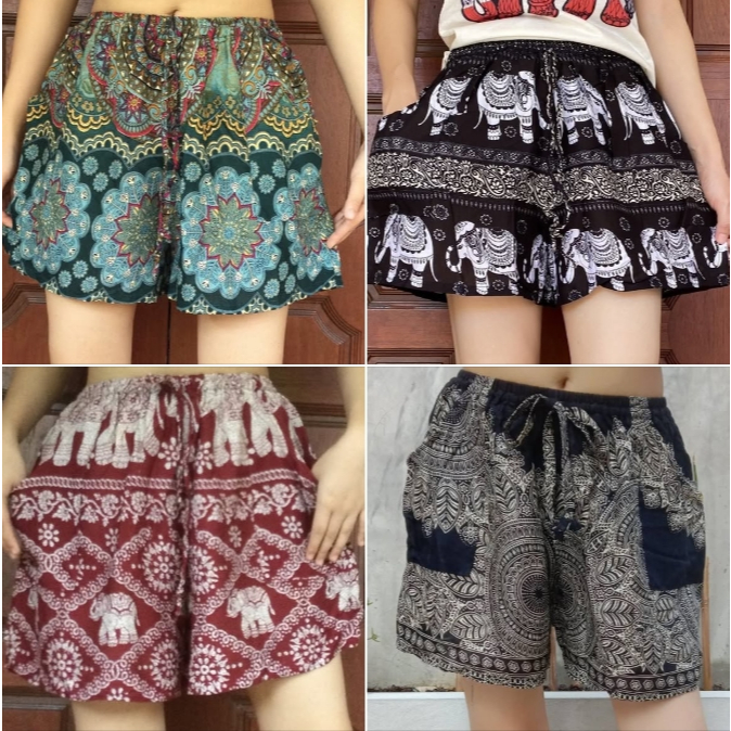 Elephant print Thai pants shorts - Image 3