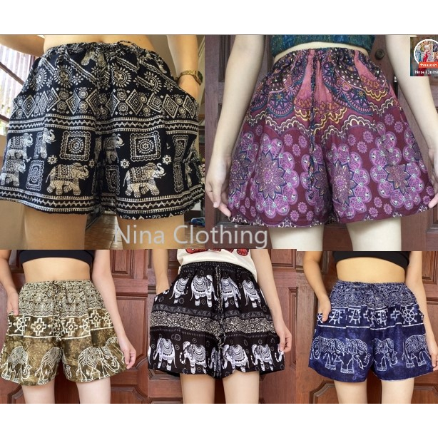 Elephant print Thai pants shorts - Image 7