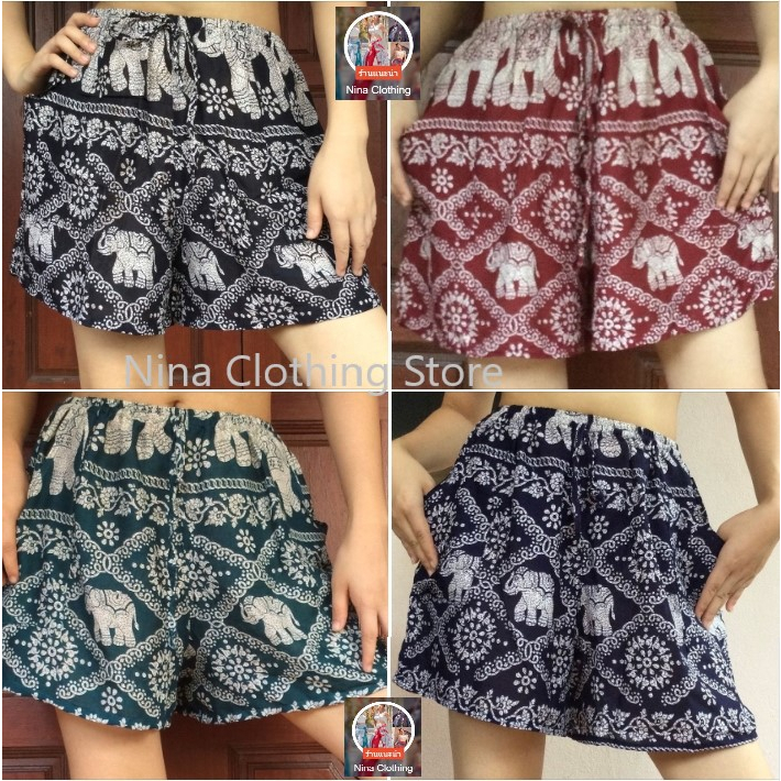 Elephant print Thai pants shorts - Image 8
