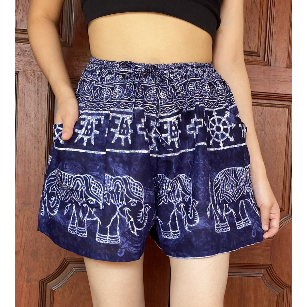 Elephant print Thai pants shorts - Image 22