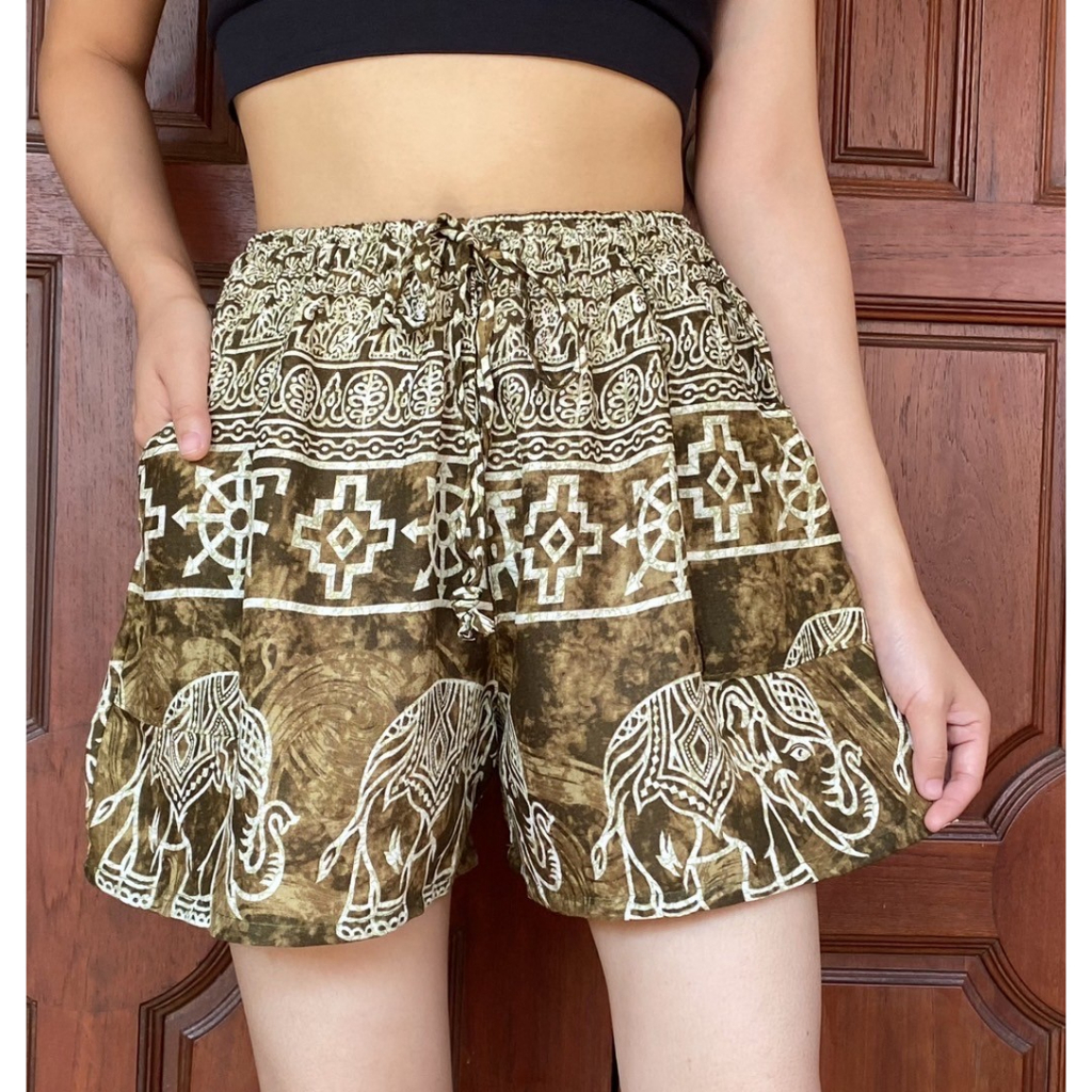 Elephant print Thai pants shorts - Image 23