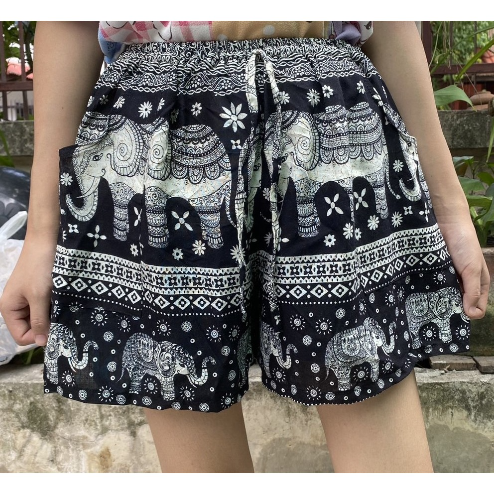 Elephant print Thai pants shorts - Image 24