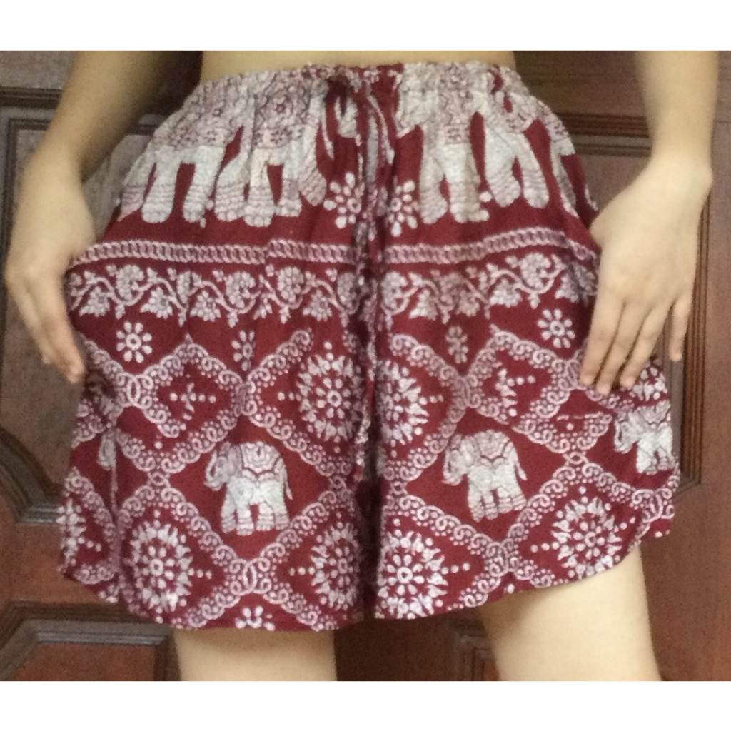Elephant print Thai pants shorts - Image 28