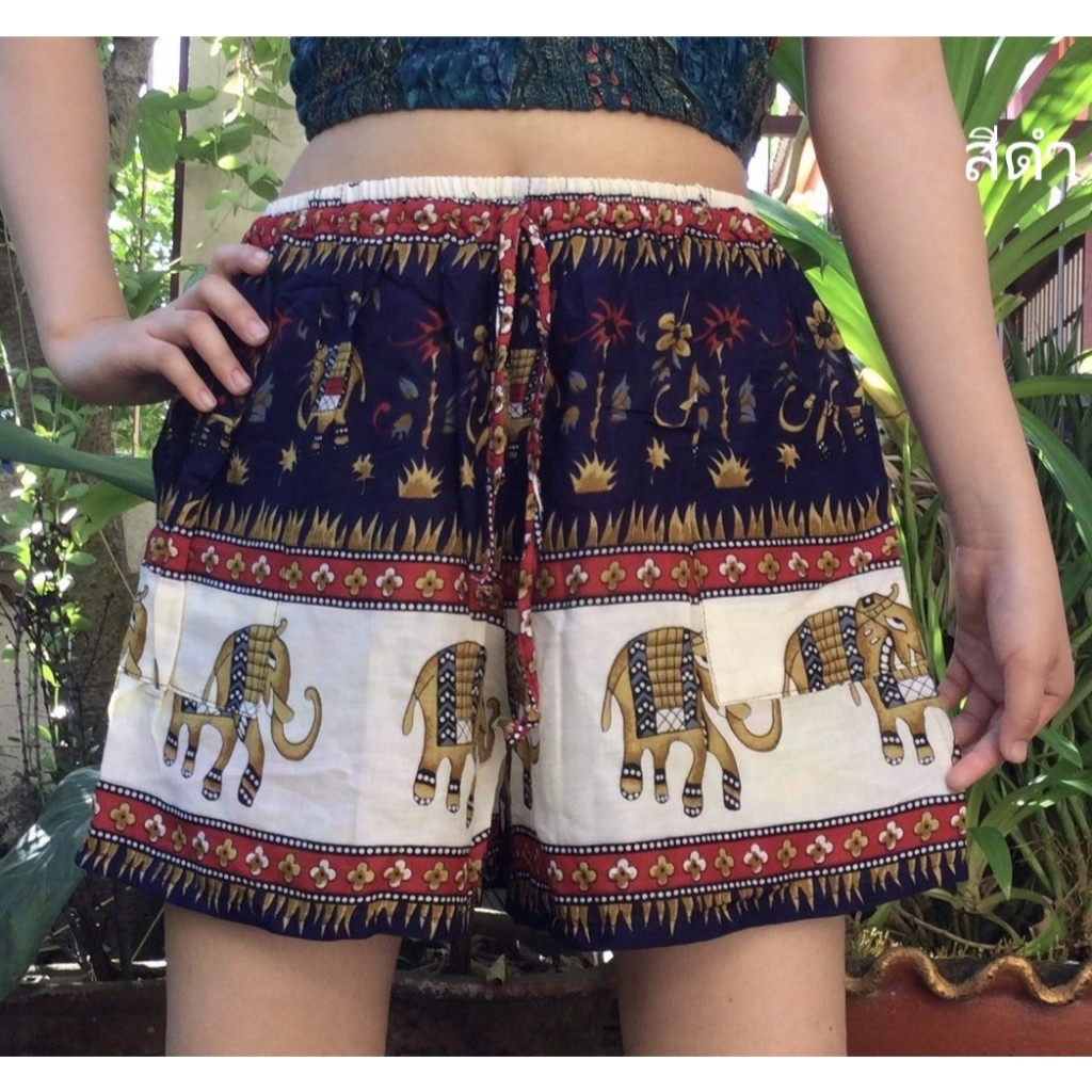 Elephant print Thai pants shorts - Image 31