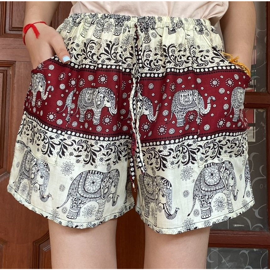 Elephant print Thai pants shorts - Image 32