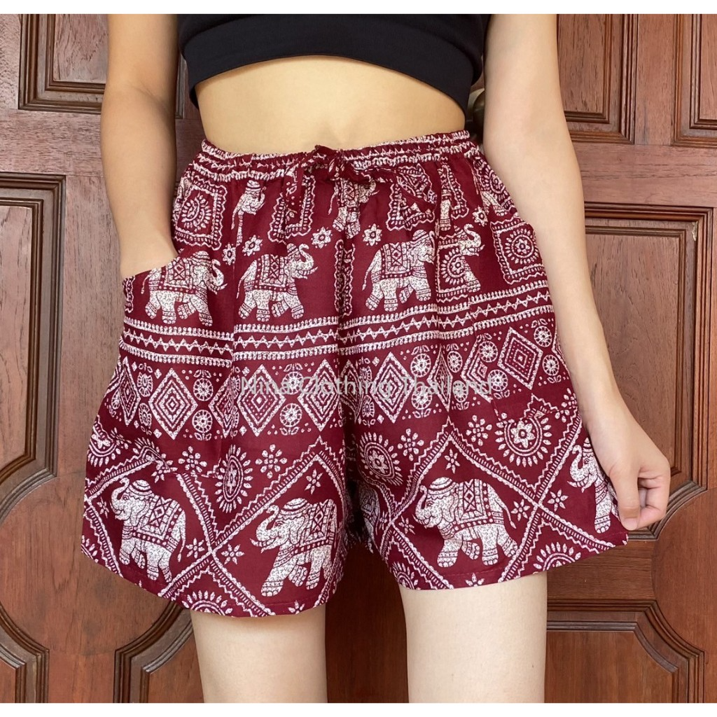 Elephant print Thai pants shorts - Image 33