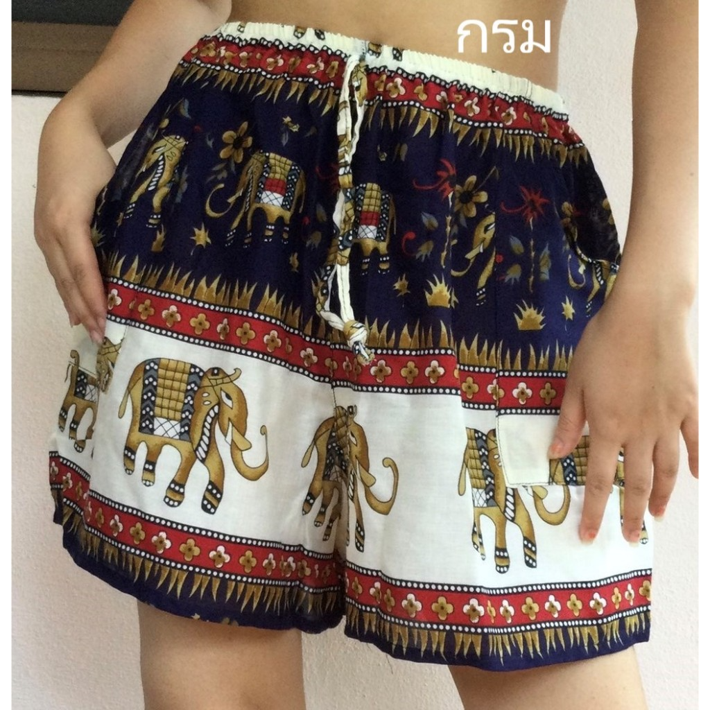 Elephant print Thai pants shorts - Image 34