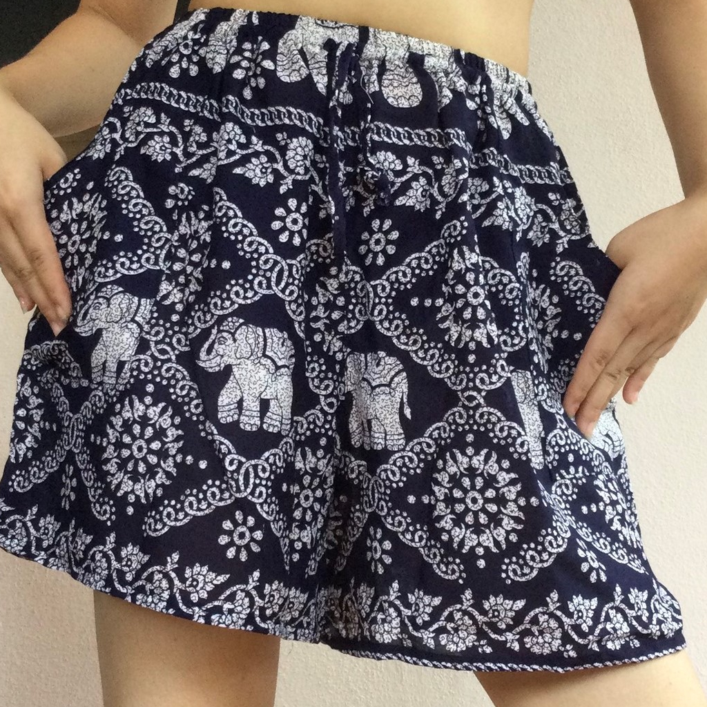 Elephant print Thai pants shorts - Image 35
