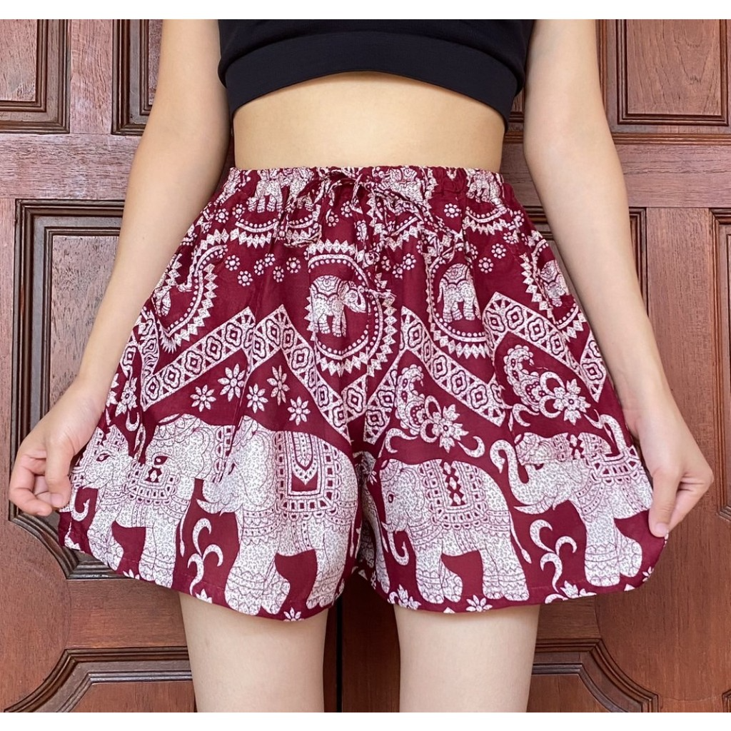 Elephant print Thai pants shorts - Image 40