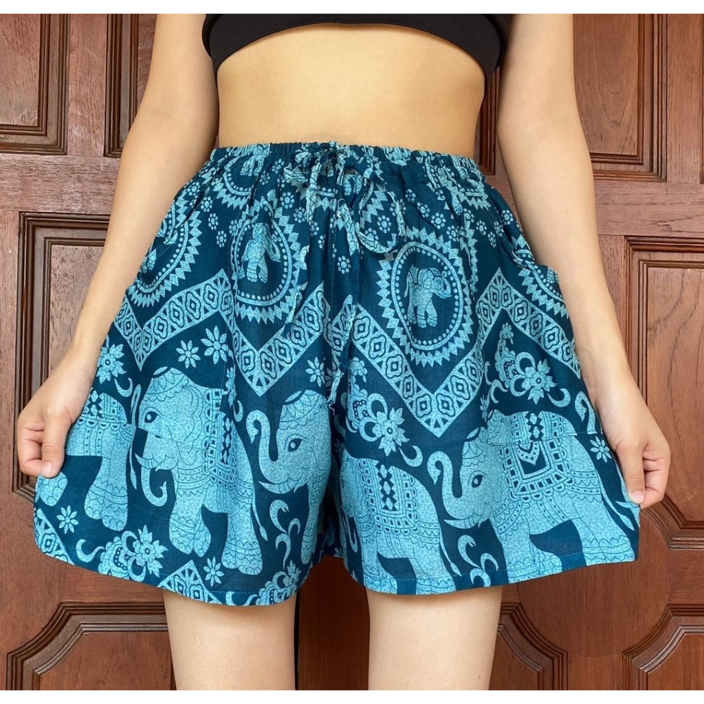 Elephant print Thai pants shorts - Image 47