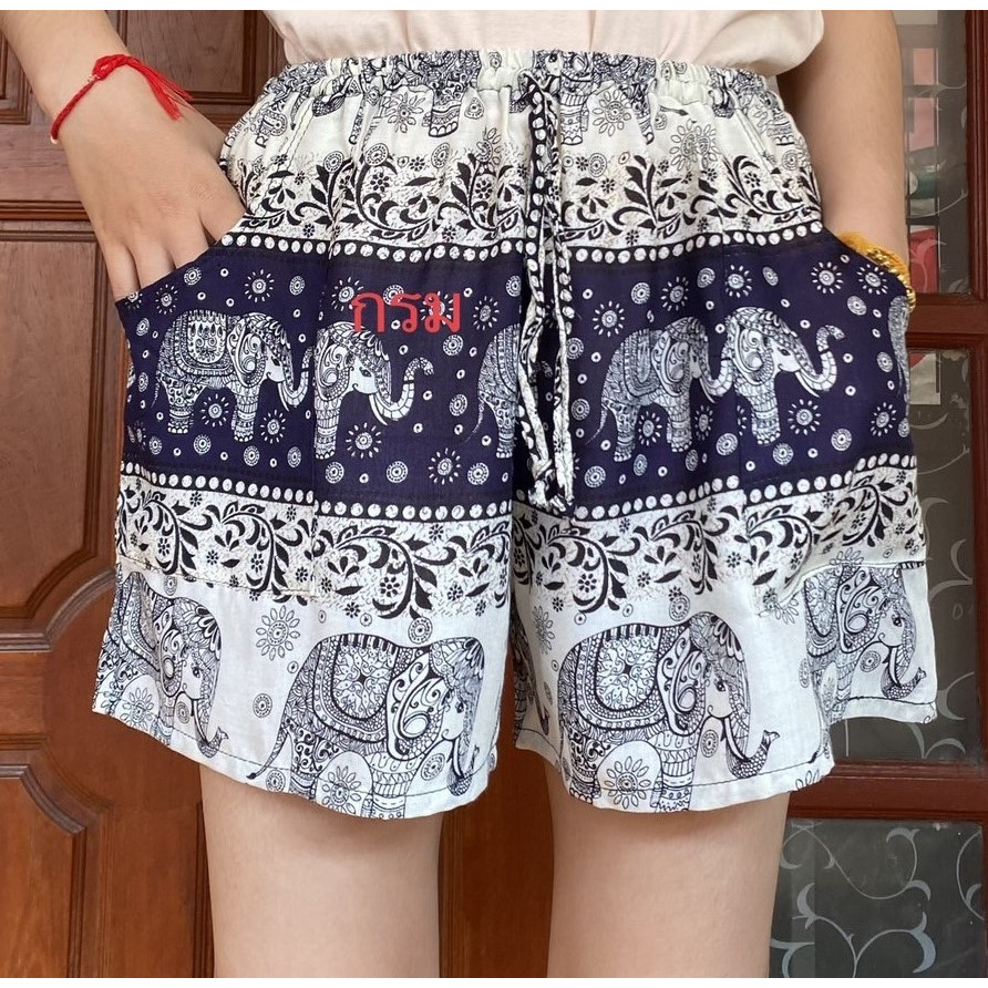 Elephant print Thai pants shorts - Image 13