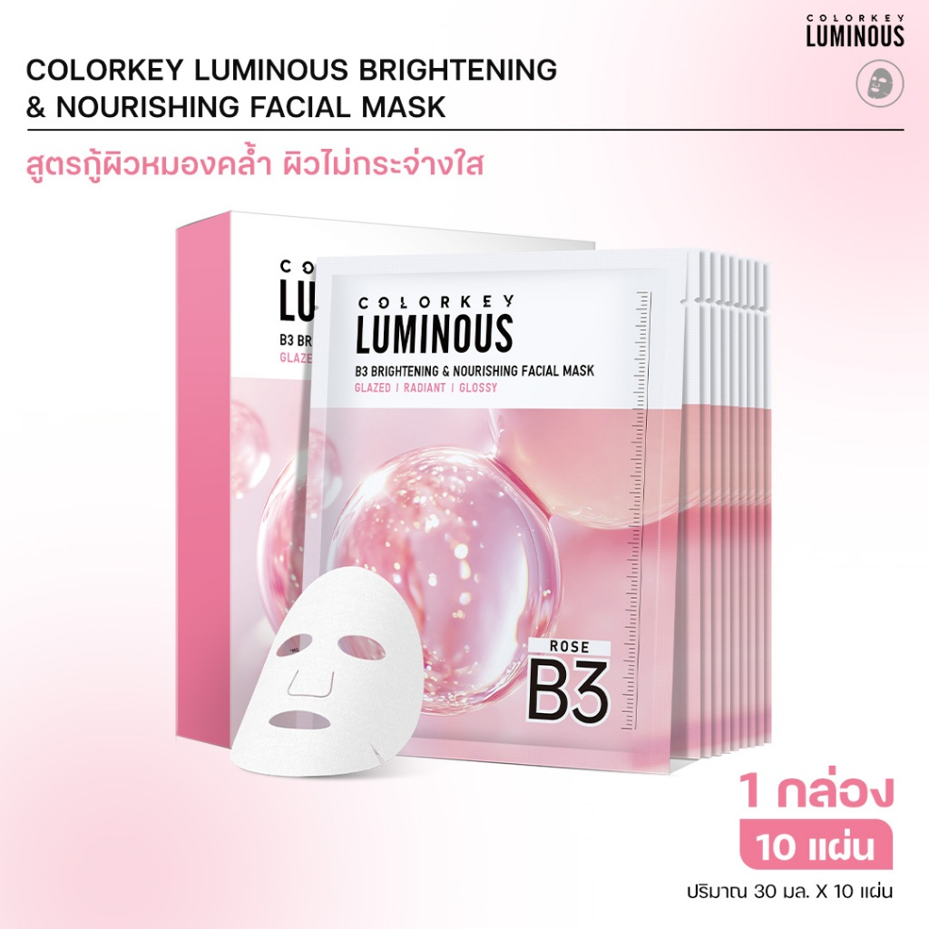 COLORKEY LUMINOUS FACIAL MASK, 4 formulas of facial masks, Pro-Vitamin B5 Plus - Image 11