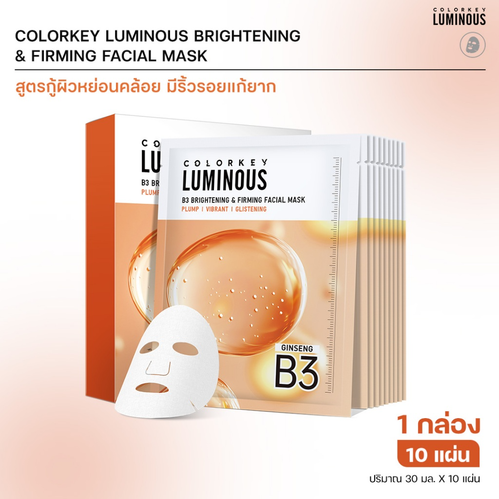 COLORKEY LUMINOUS FACIAL MASK, 4 formulas of facial masks, Pro-Vitamin B5 Plus - Image 10